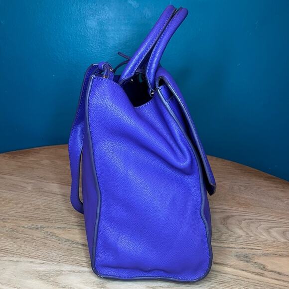 Givenchy Obsedia Medium Flap Pebbled Calfskin Satchel Purse Bag Concord Purple - Picture 2 of 15